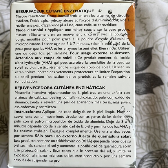 NIB-PTR, Pumpkin Enzyme Mask. Full size 150ml/5oz.  Final Sale! - Picture 4 of 8